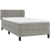 Box spring krevet s madracem svjetlosivi 80 x 200 cm baršunasti | shoptok.hr