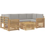  Set vanjskih sofa 7 kom. Bijela i svjetlosiva Poliester | shoptok.hr