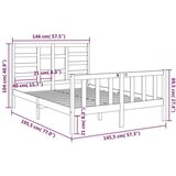  Za krevet od masivnog drva crni 140 x 190 cm | shoptok.hr