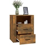  Noćni ormarić dimljenog hrasta 50x36x60cm od konstruiranog drva | shoptok.hr