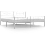  The Living Store Kovinski posteljni okvir z vzglavjem in vznožjem bel 200x200 cm - Posteljni Okvir, (21527028) | Shoptok.si