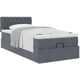 vidaXL Otomanski posteljni okvir z vzmetnico siv 80x200 cm žamet | Shoptok.si