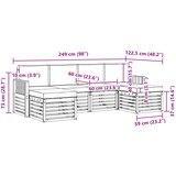  Set vanjskih sofa 6 pcs Bijela i krem 249 x 122,5 x 73 cm | Eponuda.ba