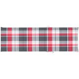 vidaXL Blazina za ležalnik rdeč karo vzorec 200x70x3 cm blago | Shoptok.si