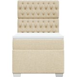  Krevet s oprugama i madracem krem 90 x 200 cm od tkanine | shoptok.hr
