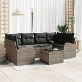 vidaXL 7-delna vrtna sofa z blazinami siva poli ratan Cene