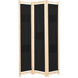 Sobna pregrada s 3 panela od tkanine 120 x 170 x 4 cm crna Cijene