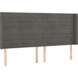  Vzglavje z ušesi temno sivo 203x16x118/128 cm žamet, (20737444) | Shoptok.si