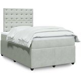 Box spring krevet s madracem svjetlosivi 120x200 cm baršunasti | shoptok.hr
