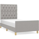  Posteljni okvir z vzglavjem svetlo siv 80x200 cm blago, (20794806) | Shoptok.si