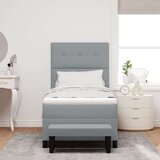 Box Spring Krevet s Madracem i Klupom Svijetlosivi 90x200 cm Tkanina | shoptok.hr