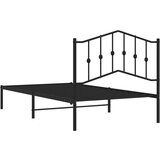 Metalni okvir za krevet s uzglavljem crni 100x190 cm | shoptok.hr
