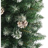 vidaXL Umetno vitko božično drevo med 300 LED Zelena in bela 240 cm | Shoptok.si