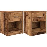  Noćni ormarići 2 kom s ladicama staro drvo 40x34x50 cm | shoptok.hr