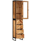  Kupaonski ormarić 40x27x190 cm željezo i masivno bagremovo drvo | shoptok.hr