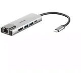 USB Hub 3.1 Tip C DUB-M520 USB 3.1 Tip C/HDMI/LAN srebrne boje