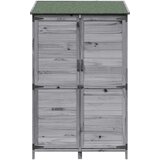  Vrtna Šupa s krovom Siva 106,5 x 56 x 176 cm Čvrsto drvo jele | shoptok.hr