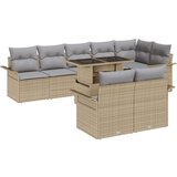  9-dijelni set vrtnih sofe s jastučićima bež poli ratan | shoptok.hr