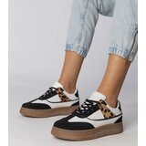 Gemre White and black sneakers with leopard print detail Meril Cene