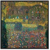  Slika - Gustav Klimt – Country House on the Attersee Lake 80x80 U crnom drvenom okviru | shoptok.hr