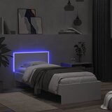  Okvir za krevet s uzglavljem i LED svjetlima bijeli 75x190 cm | shoptok.hr