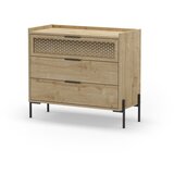 Marckeric Nizka komoda v hrastovem dekorju v naravni barvi 90x80 cm Inca – | Shoptok.si