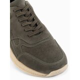 Ombre Lightweight suede men's sports style sneakers - olive | ePonuda.com