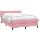  Krevet s oprugama i madracem ružičasti 160x210 cm baršunasti | shoptok.hr