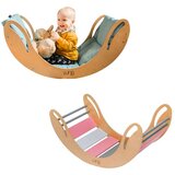 Monkey Gym Lesena gugalnica Smile roza-siva, (5000077023) | Shoptok.si