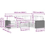  Set vanjskih sofa 4 pcs Prirodna i krem 255,5 x 176,5 x 73 cm | shoptok.hr