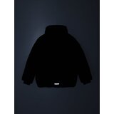 Sinsay Pamučna puffer jakna s kapuljačom i reflektirajućim detaljima | shoptok.hr