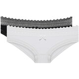 DIM SEXY FASHION SLIP 2x - Women's cotton panties with lace 2 piece - black - white | Shoptok.si