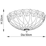 Endon 64173 - plafonsko svetlo tiffany hutchinson 2xE27/60W/230V prečnik 50 cm | Eponuda.com