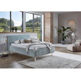Meise Möbel Svetlo modra oblazinjena zakonska postelja z letvenim dnom 140x200 cm Mattis – | Shoptok.si