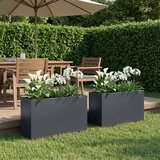  Vrtna saksija 2 kom. Antracit 80 x 30 x 40 cm Čelična vrata | shoptok.hr