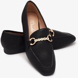 Resti Black women's moccasins with gold embellishment Suletta- Footwear | ePonuda.com
