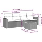  5-dijelni vrtni set sofa s jastucima bež od poliratana | shoptok.hr