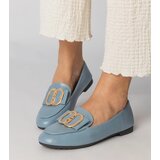 Gemre Blue women's loafers with a gold ornament Frada | shoptok.hr