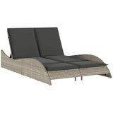 Maison Chic Ležalnik - Sončna ležalnik z blazino svetlo siv 114x205x73 cm poli ratan, (22043533) | Shoptok.si
