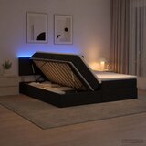  LED krevet za pohranu s madracem Crna 180 x 200 cm Tkanina | shoptok.hr
