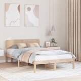 vidaXL Postelja z glavo 140x190 cm iz trdnega borovega lesa Cene