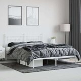 Metalni okvir za krevet s uzglavljem bijeli 160x200 cm | shoptok.hr