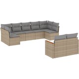  9-dijelni set vrtnih sofa s jastucima bež od poliratana | shoptok.hr