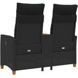  Rekreativna klupa s stolom Crna 126 x 65 x 112 cm poliratan | shoptok.hr