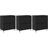 vidaXL Omarica za shranjevanje 3 pcs Črna Orehovina 60 x 35 x 70 cm, (5000108611) | Shoptok.si