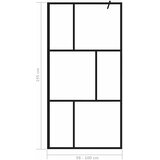 Pregrada za tuširanje od kaljenog stakla crna 100 x 195 cm | shoptok.hr