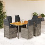vidaXL 7-dijelni vrtni bistro set od poliratana s jastucima sivi | shoptok.hr