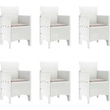  7-dijelni set za objedovanje u vrtu s jastučićima bijeli poli ratan | shoptok.hr