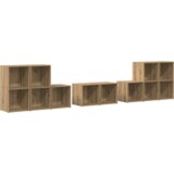 vidaXL Set TV omar 8 pcs Umetni hrast 37 x 35 x 72 cm Konstruiran les, (5000068931) | Shoptok.si