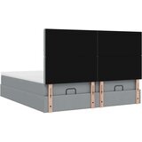 vidaXL Okvir kreveta s madracima svijetlosivi 160x200cm od tkanine | shoptok.hr